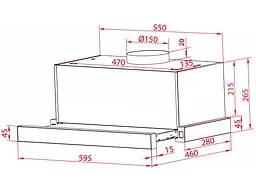 Витяжка телескопічна Perfelli TL 6822 WH 1200 LED - мініатюра 5