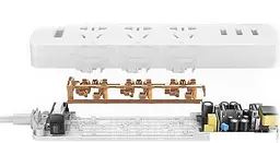 XiaomiXiaomi Power Strip (3 розетки + 3 USB port) White (XMCXB01QM) (NRB4027CN) EU Plug - мініатюра 3