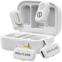 Мікрофонна радіосистема Hollyland LARK A1 Combo 2TX + RX/Lightning + RX/USB-C Ivory White [164070] - мініатюра 2