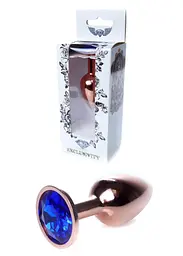 Анальна пробка - Jewellery Red Gold Plug Dark Blue - мініатюра 1