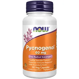 Пікногенол Now Foods Pycnogenol 60 мг 50 веганських капсул