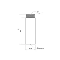 Подовжувач SD Plus 80x3/4" хром SD1302080 - мініатюра 2