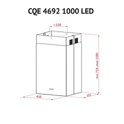 Витяжка острівна PERFELLI CQE 4692 I 1000 LED - мініатюра 10