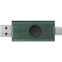 USB Flash Kingston DataTraveler Duo 256GB USB Type-A/ USB Type-C Black/Green, Retail - мініатюра 3