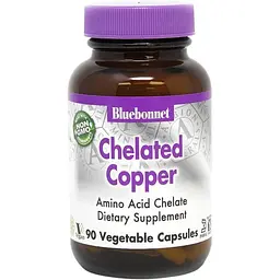 Вітаміни та мінерали Bluebonnet Nutrition Chelated Copper 90 вегакапсул