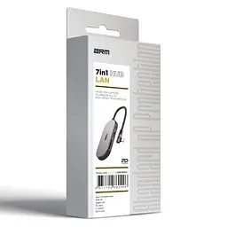 Концентратор ArmorStandart Angle USB-C to HDMI 4K RJ45 PD 2USB SD microSD Grey (ARM86022) - мініатюра 2