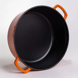Кокотниця чавунна емальована 7,5 л, помаранчевий Yongkang HP-FLG-7 ORANGE - мініатюра 5