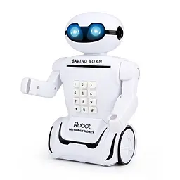 Робот сейф з кодовим замком та настільна лампа 10 мелодій Robot Piggy Bank білий - мініатюра 4