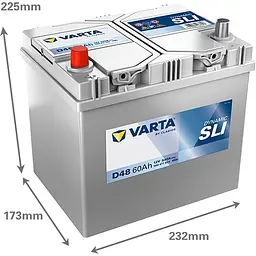 Акумулятор Varta Dynamic SLI 12В 60Аг 540А (EN) L+ (560411054) - мініатюра 2
