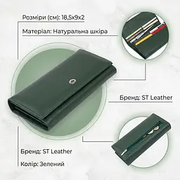 Гаманець на магнітах із клапаном жіночий ST Leather 19240 зелений - мініатюра 3