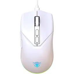 Дротова миша Jedel GM700 ігрова з RGB підсвічуванням білий