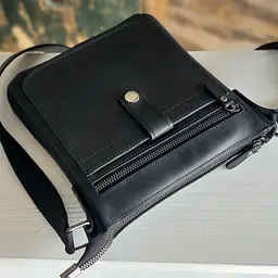 Чоловіча шкіряна сумка планшет GS 22*20*3 см чорна (ПЛ 001 черн) 200 - мініатюра 4