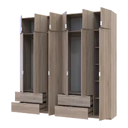 Розпашна Шафа для одягу Doros Лукас Дуб сонома 3+3 ДСП 240х50х240 (42005107) - мініатюра 2