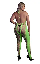 Бодістокінг Ouch! Bodystocking With Halterneck Green, XL/4XL - мініатюра 2