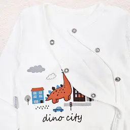 Дитячий комплект боді з повзунками Dino in town зріст 56 см (0 - 1 місяць) Malena Білий з принтом - мініатюра 3