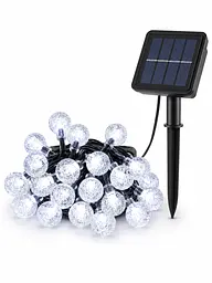 Садова гірлянда Кульки 20 LED вулична на сонячній батареї біле світло IP65 (49675992)