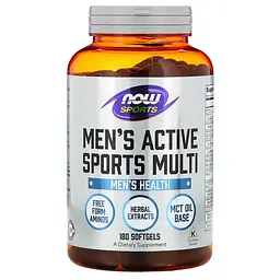NOW Спортивні Мультивітаміни для Чоловіків Men's Active - 180 софтгелів