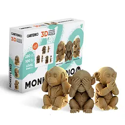 Тріо Мавпенят (MONKEYS TRIO) - Картонний 3D-пазл Cartonic