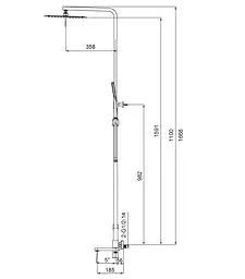 Душова система Koer KB-56010-01 KR3494, Хром - мініатюра 2
