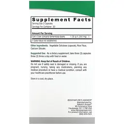 Котячий кіготь Nature's Answer Cat's Claw 1350 мг 90 вегетаріанських капсул - мініатюра 3