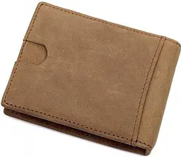 Затискач для грошей 14532 з натуральної шкіри Vintage коричневий - мініатюра 6