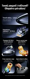 Мережевий кабель UGREEN NW122 3 м патч-корд Ethernet RJ45 штекер на RJ45 штекер Cat 6A до 10 Гбіт/с неекранований U/UTP круглий діаметром 2,8 мм жили з чистої міді позолочені контакти смуга частот 500 МГц чорний (70653) - мініатюра 3