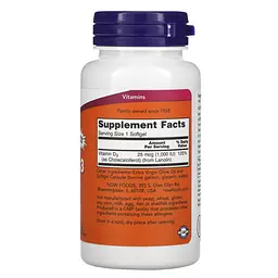 Вітаміни та мінерали NOW Vitamin D3 1000 IU, 360 капсул - мініатюра 2