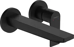 Змішувач Hansgrohe Rebris E для раковини зі стіни прихований монтаж 200 мм Matt Black 72568670 Чорний матовий
