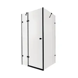 Душова кабіна Qtap Capricorn BLA10128RC6 120x80 см, скло Clear 6 мм, покриття CalcLess без піддона, Чорний, Універсальна, прозорий