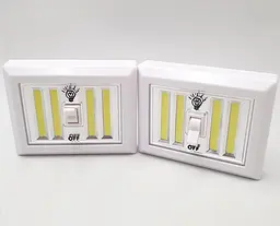 Світлодіодний LED 4COB світильник нічник вимикач на батарейках 4хAAA 5W 4COB магніт липучки 12х9,5см UKC 2шт