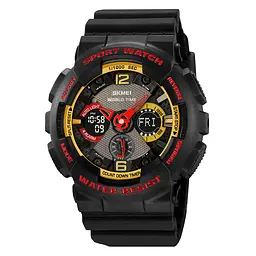 Чоловічий наручний годинник 2118BKRD Black-Red Skmei acs0030266