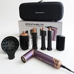 Фен-щітка Grunhelm для укладання волосся GHD-818 з комплектом насадок (154946) - мініатюра 6