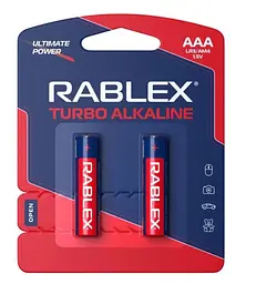 Батарейки Rablex Turbo Alkaline LR03 AAA Минипальчик набор с 2шт