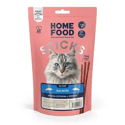 Соломка з лосося - ласощі для котів Home Food 40 г