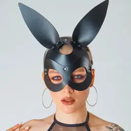 Маска для рольових ігор I’MCUM Bunny Екошкіра Чорна (IM-SM230_bunny) - мініатюра 6