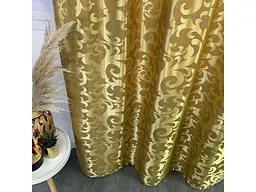 Штори жаккард "Вензель" золотистий 150х270 см, 2шт, тасьма ALBO pbe0052941 - мініатюра 5