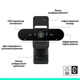 Веб-камера Logitech Brio 4K for Business Graphite (960-001746) - мініатюра 8