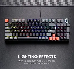 Клавіатура механічна ігрова з підсвічуванням Fantech ATOM96 MK-890 red switch Eng Black - мініатюра 8