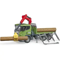 Трактор Bruder лісовоз Scania з краном та колодами, 1:16 (03524) - мініатюра 3