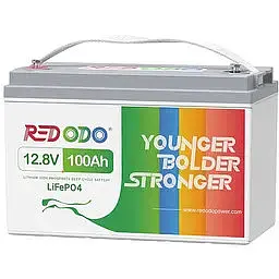 Акумулятор стаціонарний Redodo LiFePO4 (+/-) 100Ah 12V літій-полімерний клема під болт