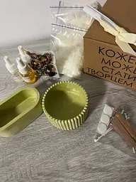 Подарунковий набір для створеня 2х свічок салатовий - мініатюра 3