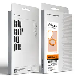 Противоударный чехол-панель для Samsung Galaxy S26 Ultra 5G, Unit Stand2, оранжевый, силикон + поликарбонат, защита всего корпуса, с подставкой, поддержка магнитных держателей и беспроводной зарядки (MagSafe), ArmorStandart (ARM89566) - мініатюра 6
