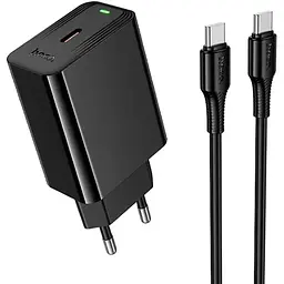 МЗП Hoco CS93A Leader PD20W (1USB-C) + кабель Type-C to Type-C Black