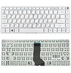 Клавіатура для ноутбука ACER (AS: E5-422 E5-473) rus білий без фрейма