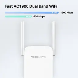 Повторювач Mercusys Wi-Fi сигналу ME50G AC1900 1хGE LAN ext. ant x4 - мініатюра 5
