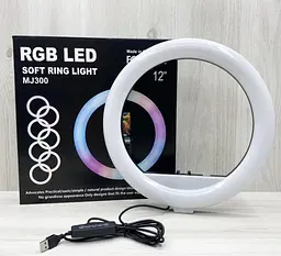 Світлодіодне селфі-кільце з RGB підсвічуванням OPT-TOP Soft Ring Light MJ300 (1756374695) - мініатюра 8