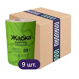 Паперовий рушник Жабка макулатурний одношаровий 9 шт.