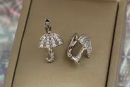 Сережки Xuping Jewelry парасолька 1.6 см сріблясті - мініатюра 2
