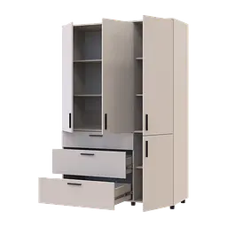 Шафа для одягу Doros Торн Кашемір 3 ДСП/3Ш (полиці) 135х51.6х200 (44900498) - мініатюра 3