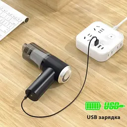 Пилосос ручний Vacuum Cleaner 120W 7.4V, бездротовий, для автомобіля та дому, чорний - мініатюра 2